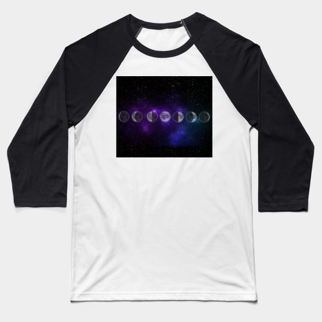 Aquarius Moon Baseball T-Shirt by cherubi19